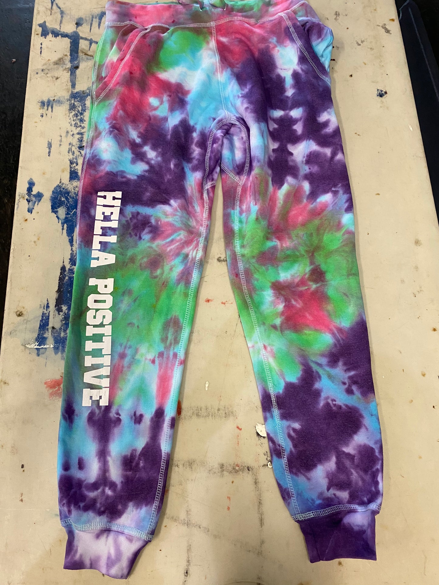 Hella Positive Tie Dye Jogger Sweatpants - Medium