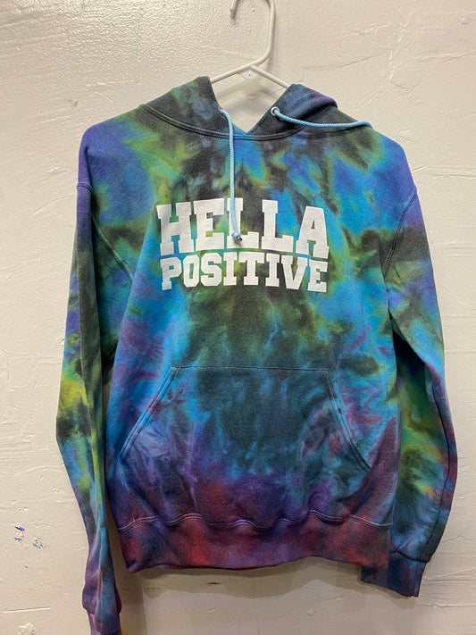 Hella Positive Tie Dye Hoodie - Small