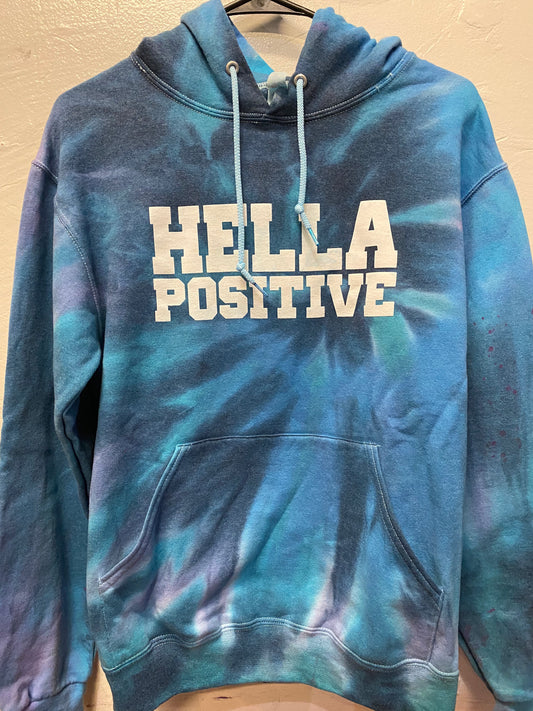 Hella Positive Tie Dye Hoodie - Small