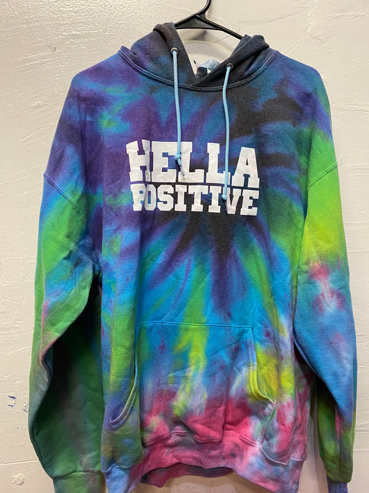 Hella Positive Tie Dye Hoodie - XL