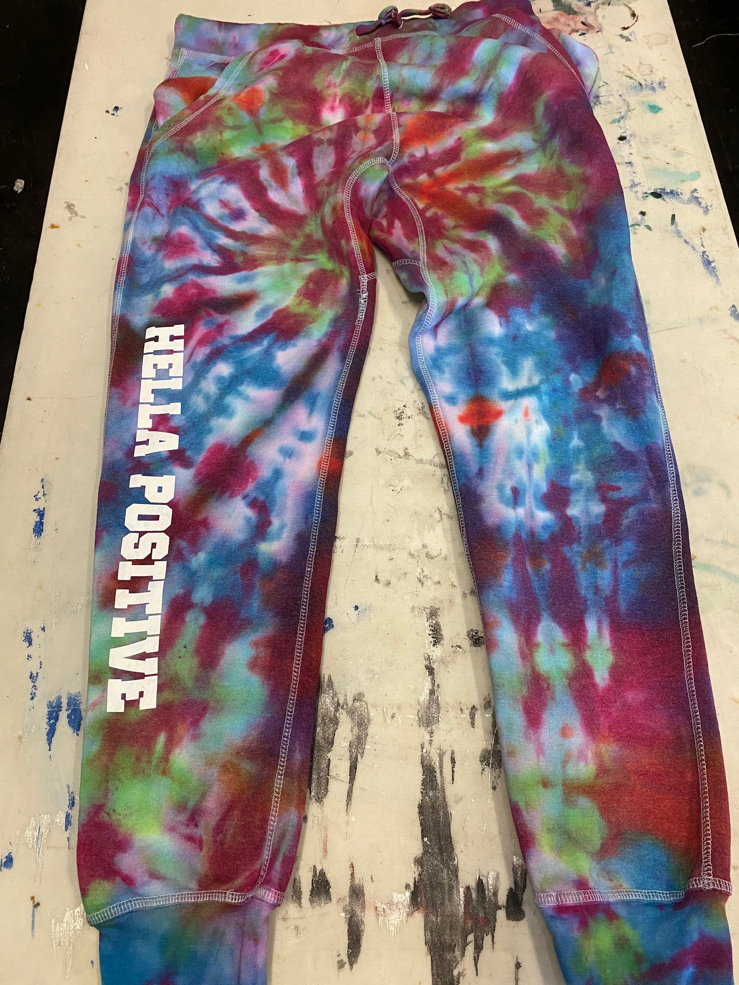 Hella Positive Tie Dye Joggers - XL