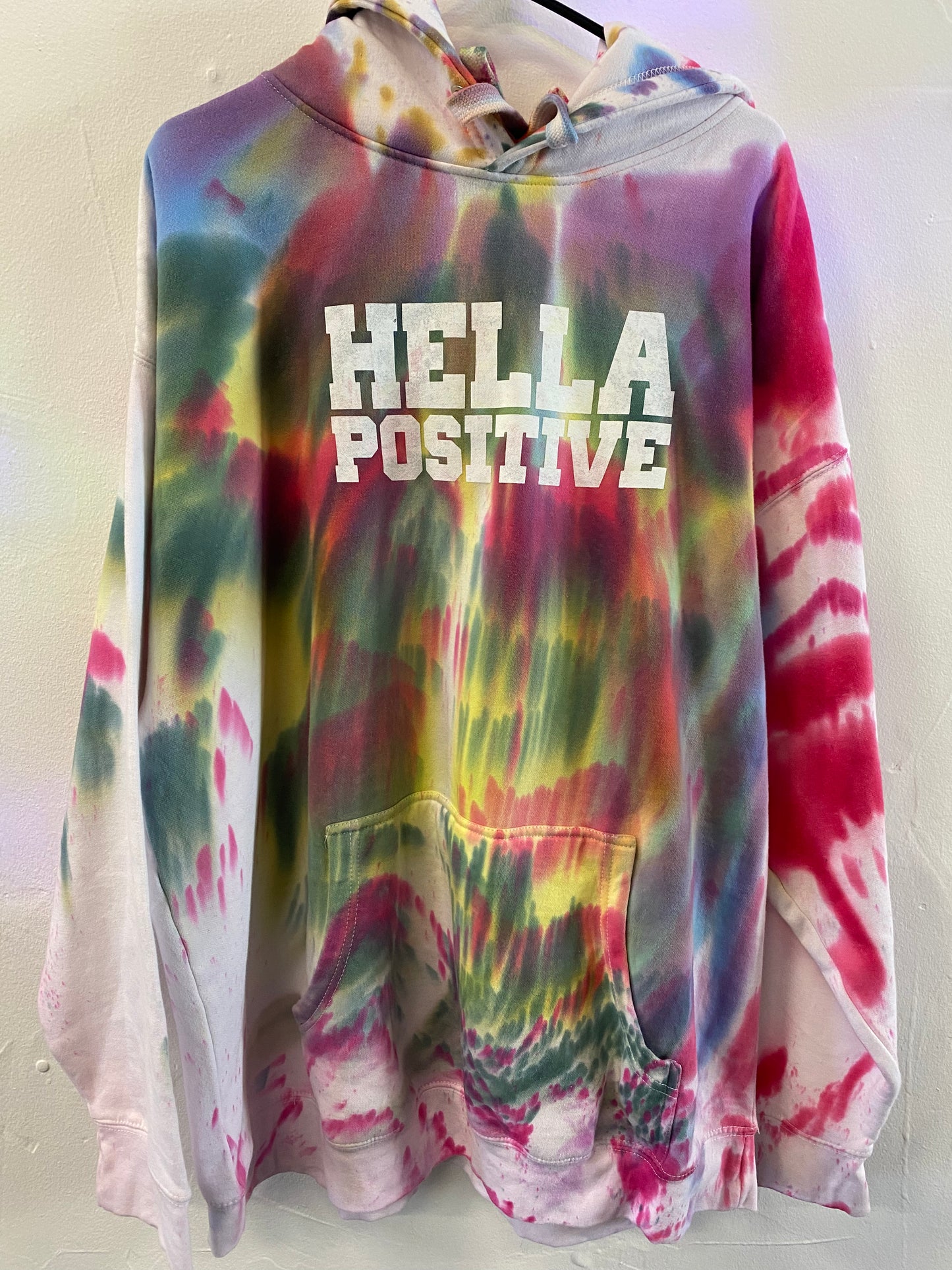 Hella Positive Tie Dye Hoodie - 3XL