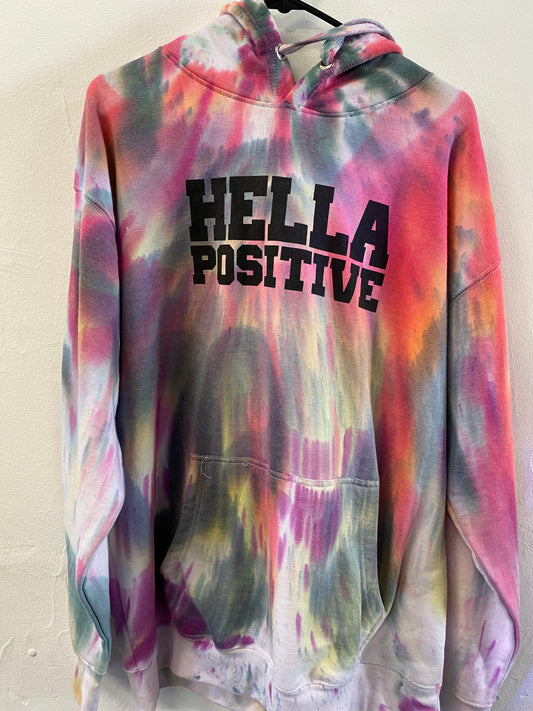 Hella Positive Tie Dye Hoodie - XL