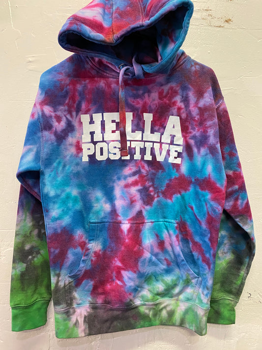 Hella Positive Tie Dye Hoodie - Small