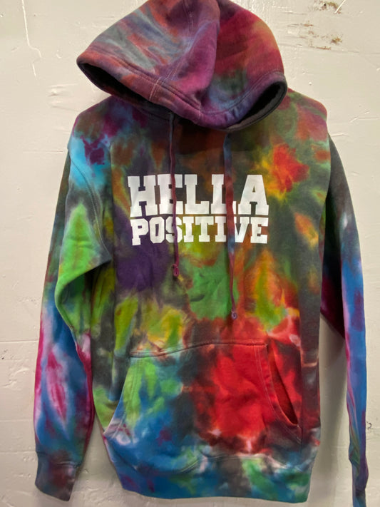 Hella Positive Tie Dye Hoodie - Small