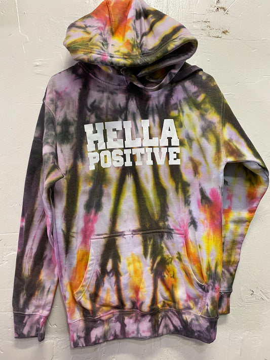 Hella Positive Tie Dye Hoodie - Small