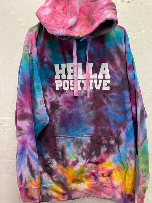 Hella Positive Tie Dye Hoodie - 2XL
