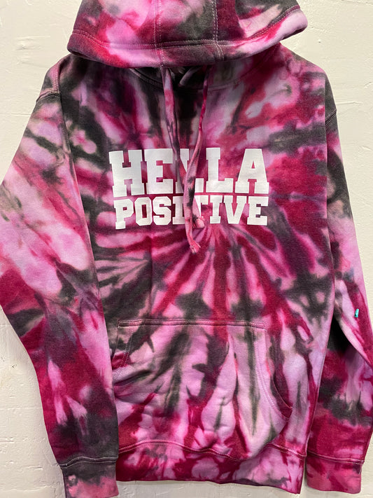 Hella Positive Tie Dye Hoodie - Small