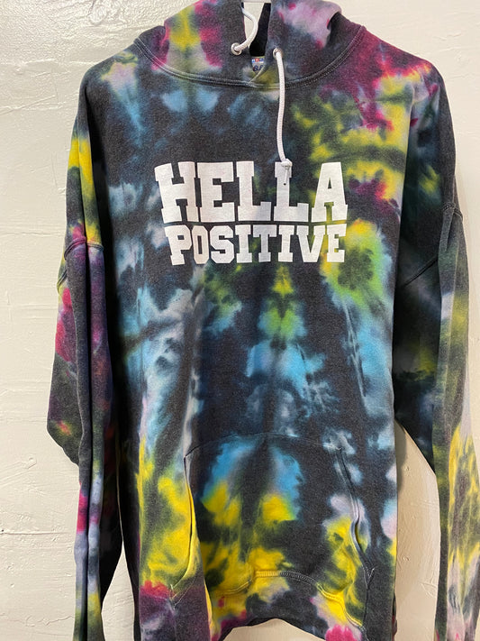 Hella Positive Tie Dye Hoodie - 2XL