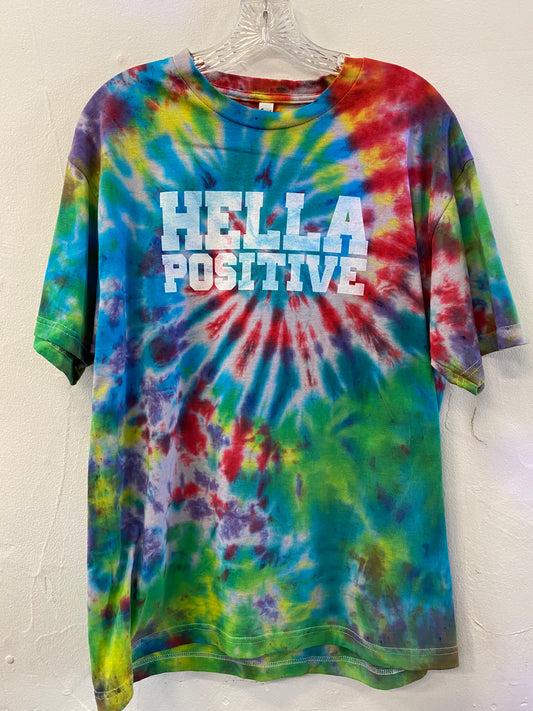 Hella Positive Tie Dye T shirt - Large