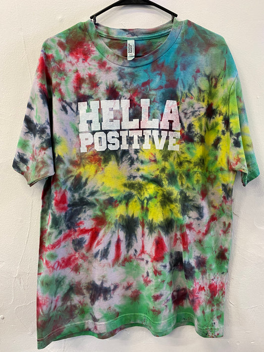 Hella Positive Tie Dye T shirt - Large