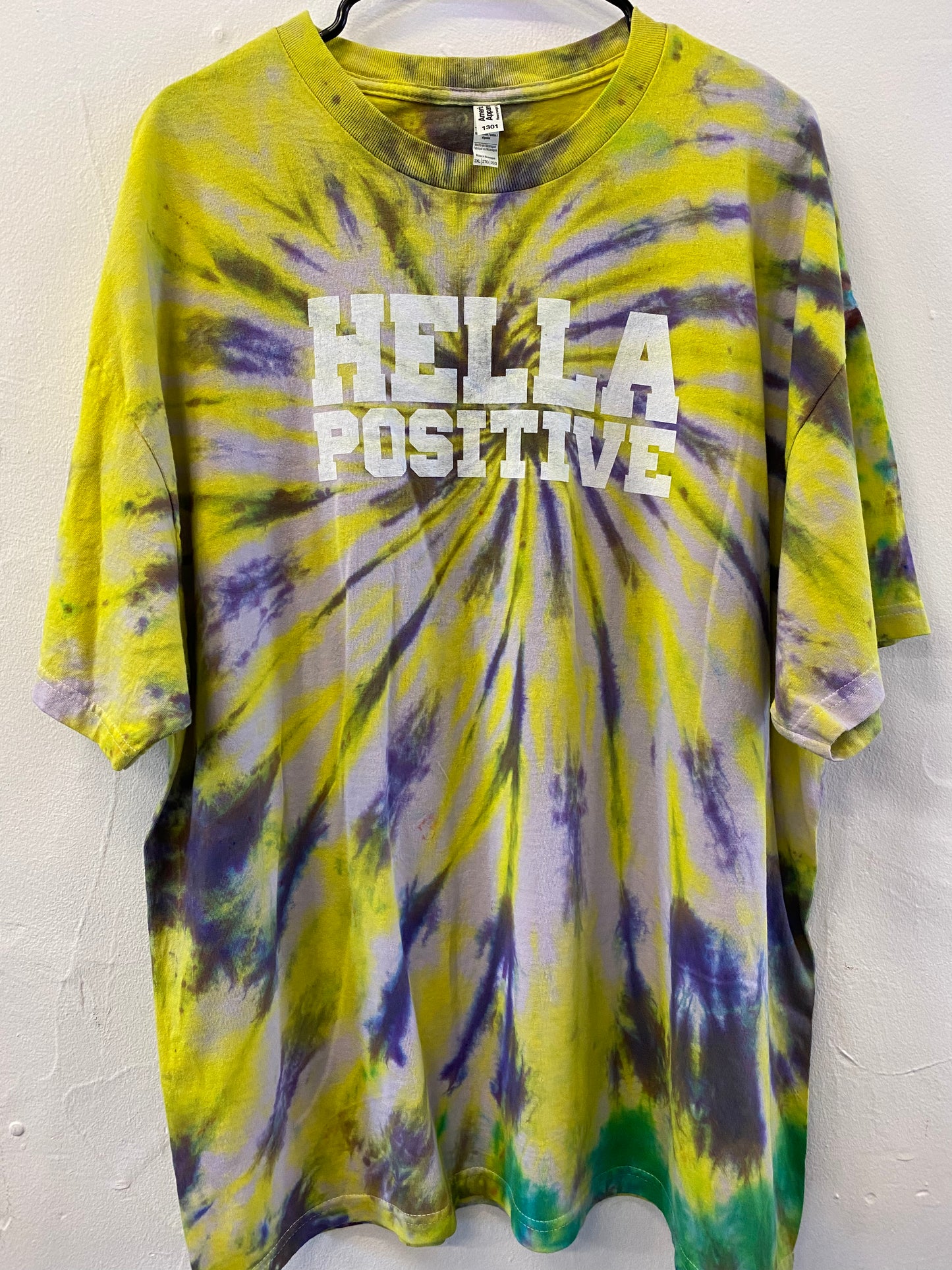 Hella Positive Tie Dye T shirt - 2XL