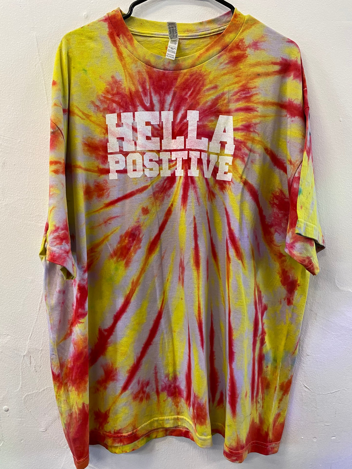 Hella Positive Tie Dye T shirt - 2XL