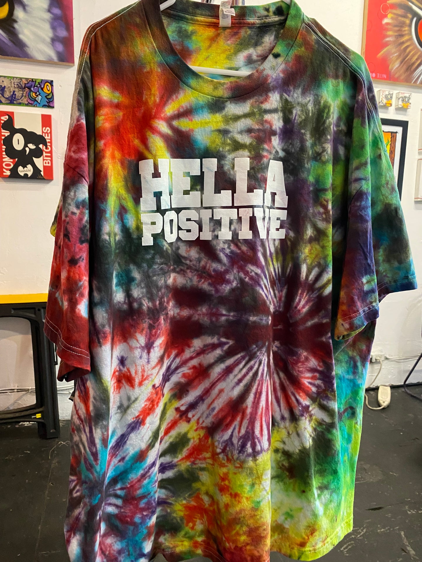 Hella Positive Tie Dye T-Shirt - 3XL