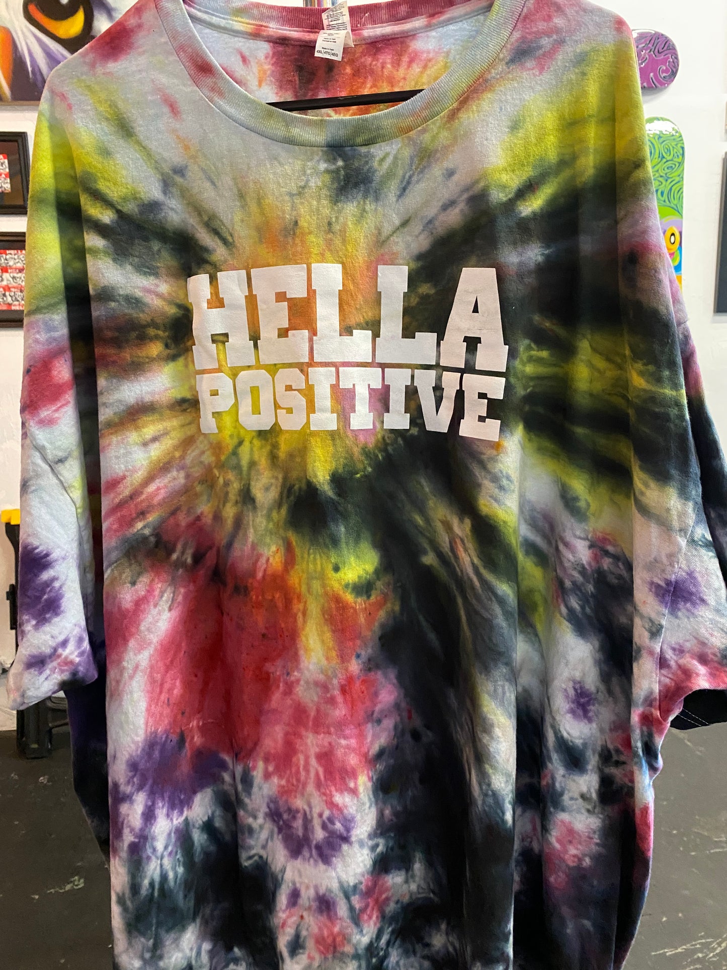 Hella Positive Tie Dye T-Shirt - 4XL
