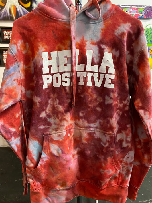 Hella Positive Tie Dye Hoodie - Small