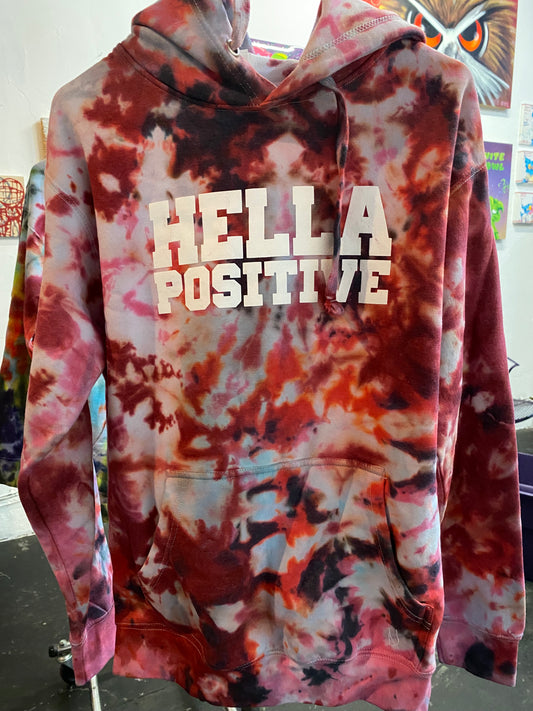 Hella Positive Tie Dye Hoodie - Small