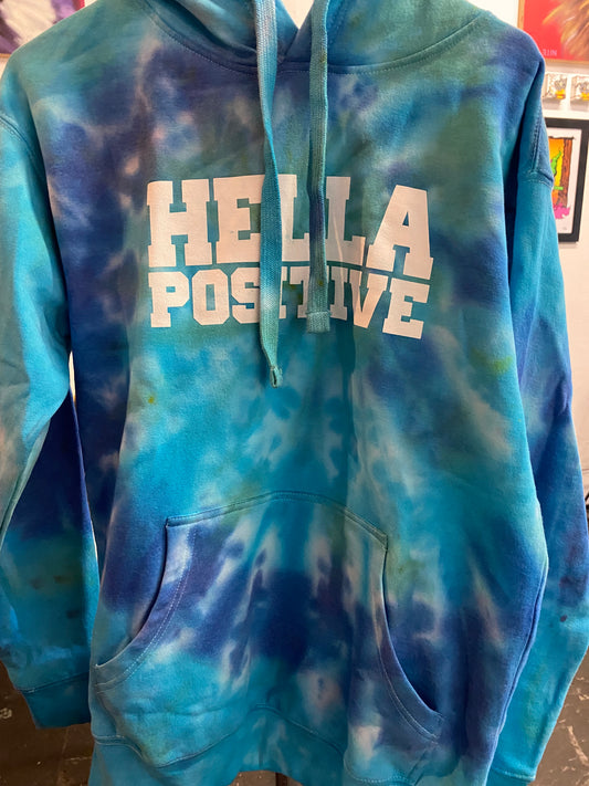 Hella Positive Tie Dye Hoodie - Small