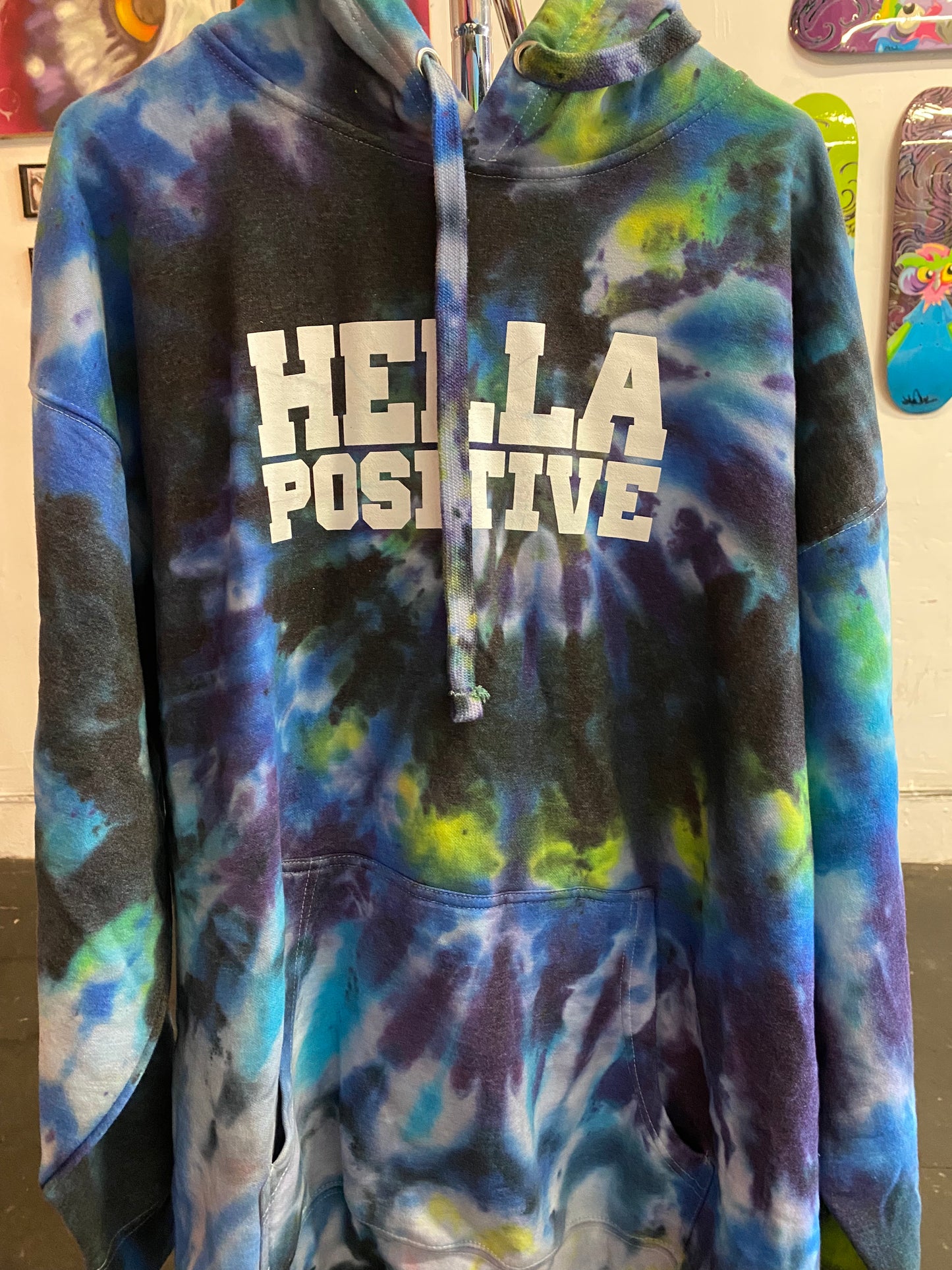 Hella Positive Tie Dye Hoodie - 3XL