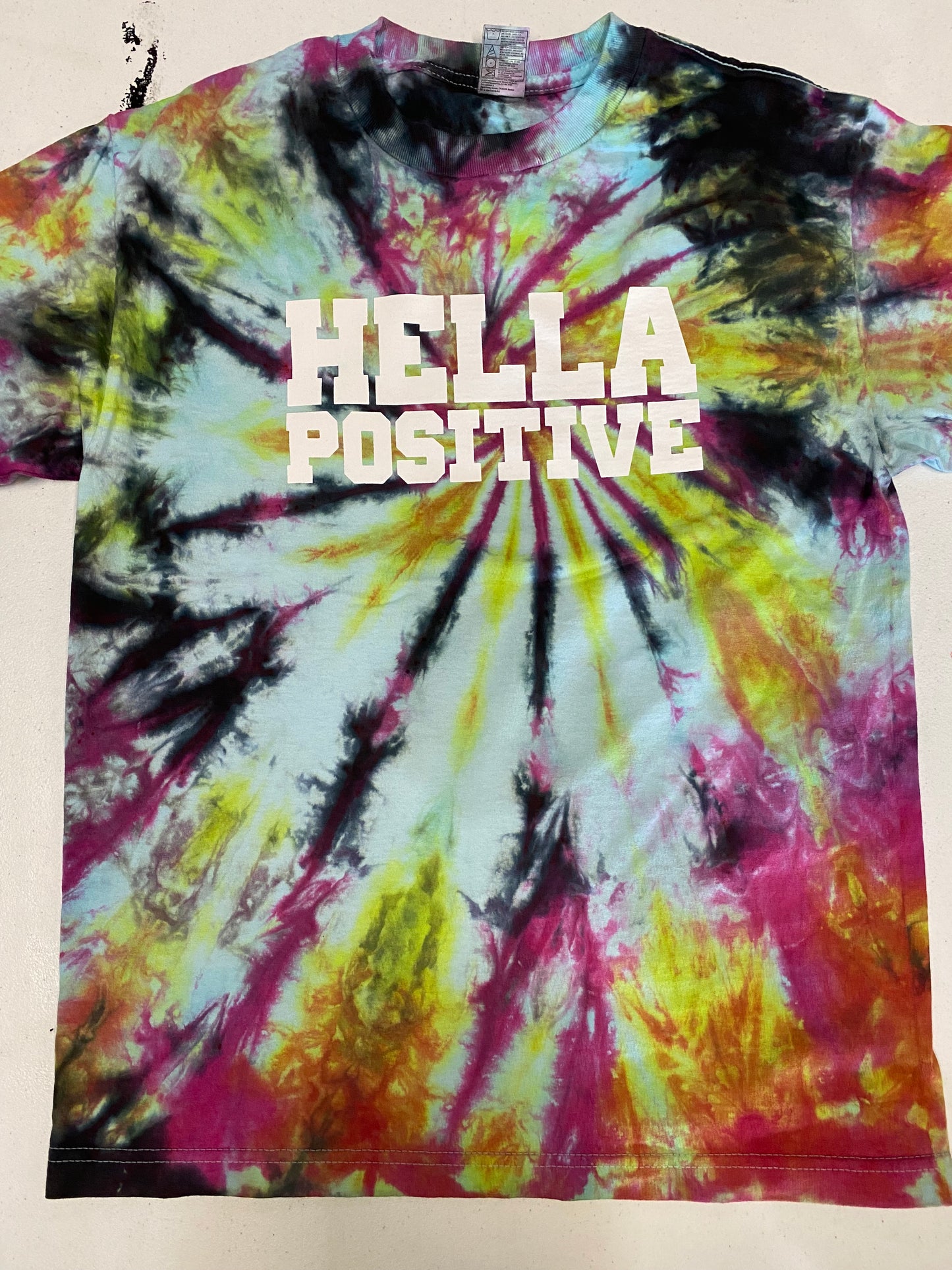 Hella Positive Tie Dye T-Shirt - Medium