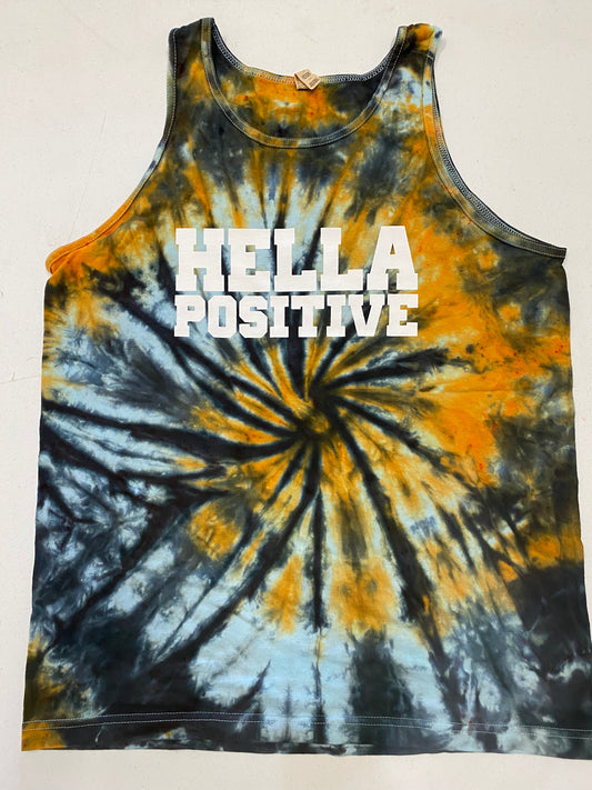 Hella Positive Tie Dye Tank Top - Large