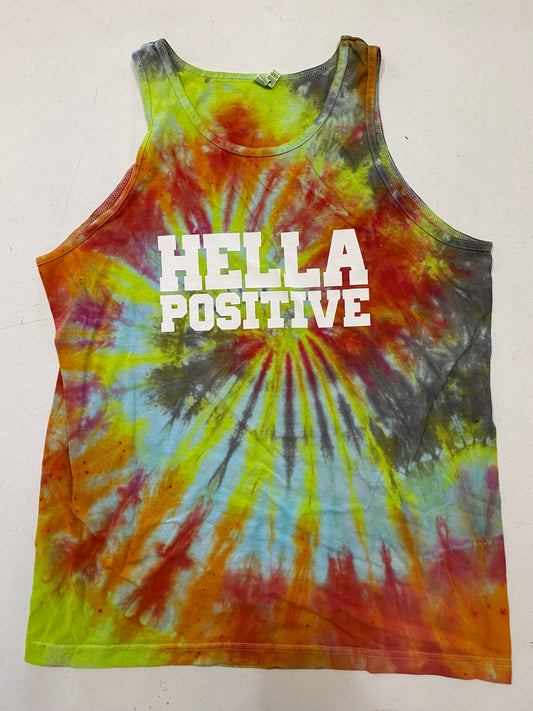 Hella Positive Tie Dye Tank Top - Large