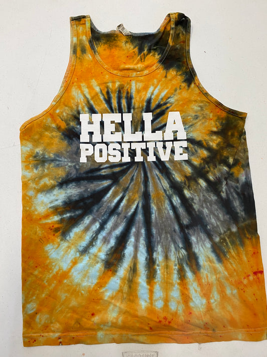 Hella Positive Tie Dye Tank Top - Large