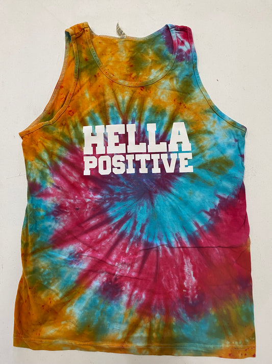 Hella Positive Tie Dye Tank Top - Large