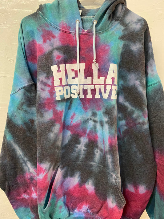 Hella Positive Tie Dye Hoodie - 3XL