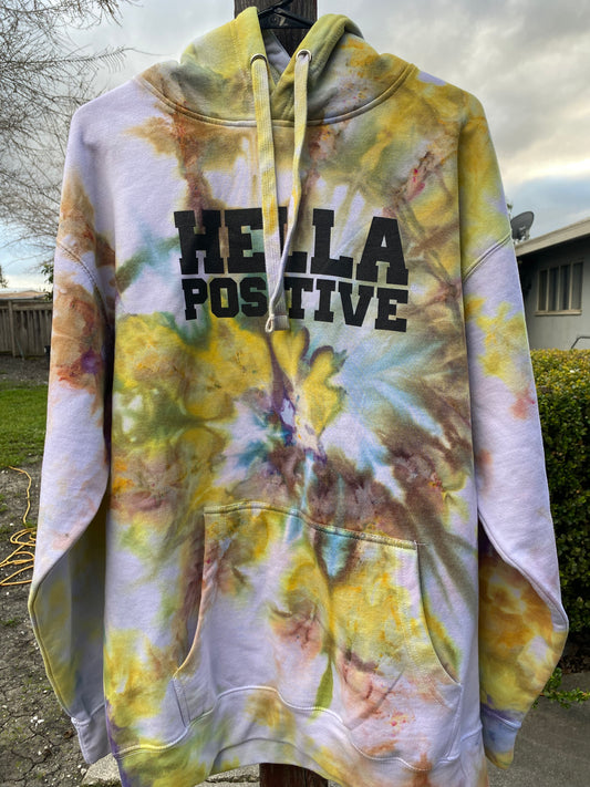 Hella Positive Tie Dye Hoodie - 2XL