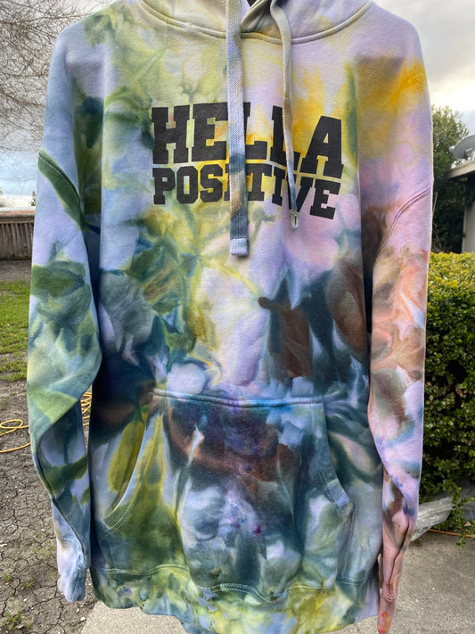 Hella Positive Tie Dye Hoodie - XL