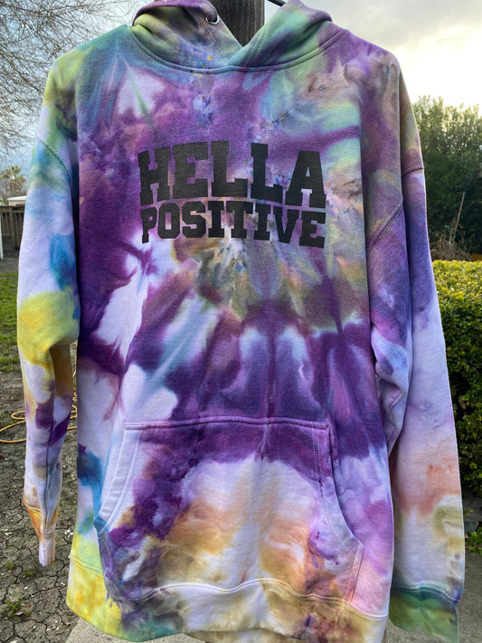 Hella Positive Tie Dye Hoodie - XL