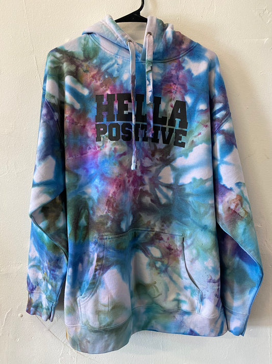 Hella Positive Tie Dye Hoodie - XL