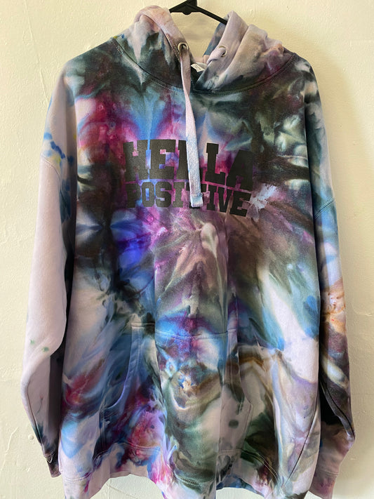 Hella Positive Tie Dye Hoodie - 3XL