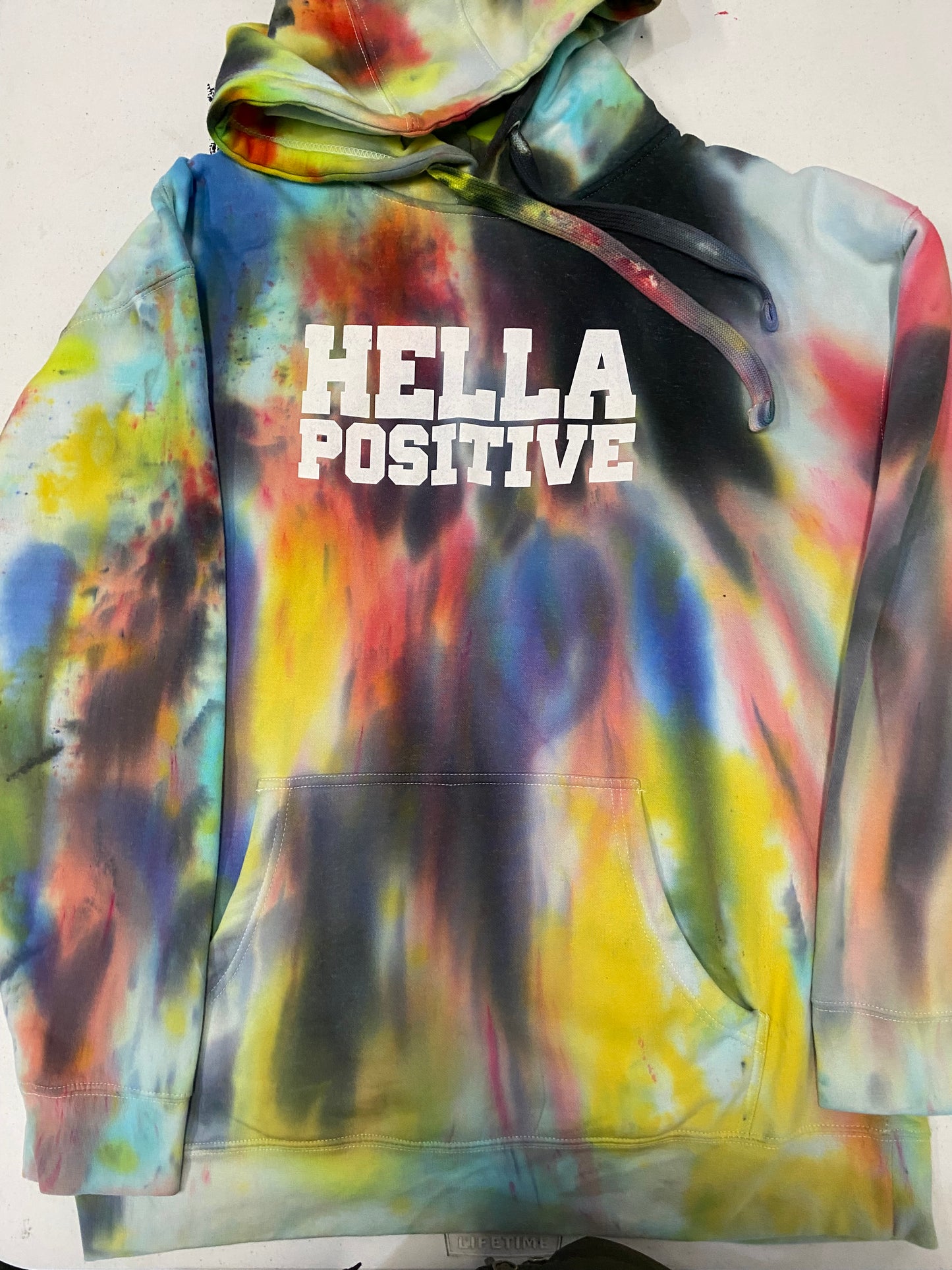 Hella Positive Tie Dye Hoodie - 2XL