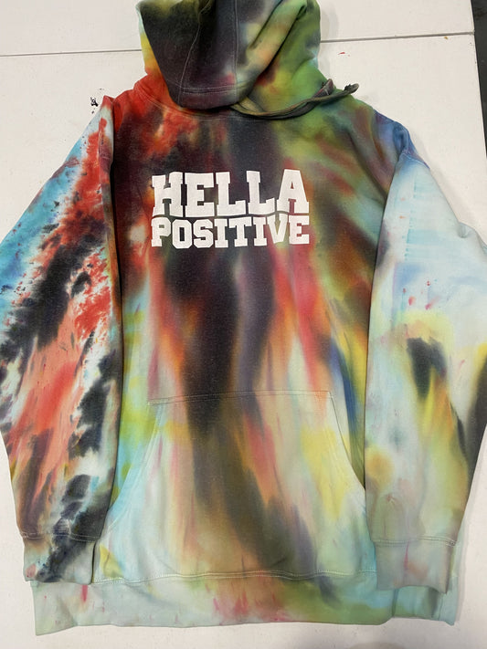 Hella Positive Tie Dye Hoodie - 2XL