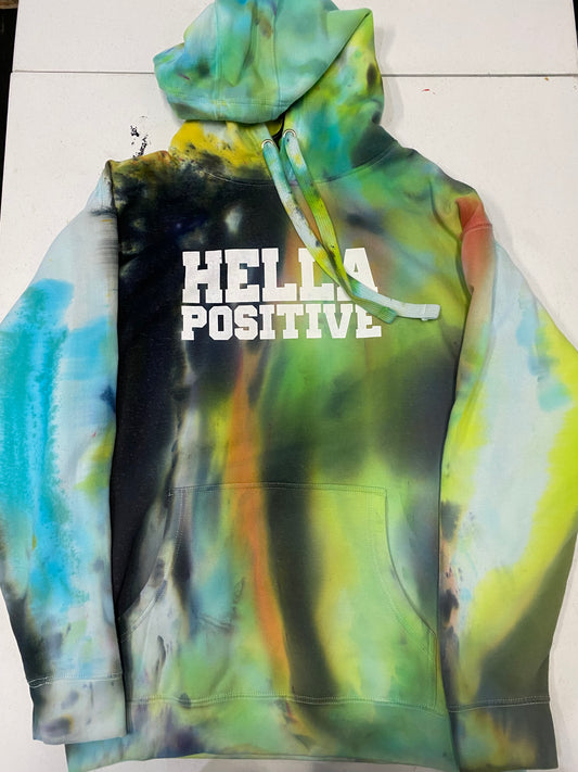 Hella Positive Tie Dye Hoodie - XL