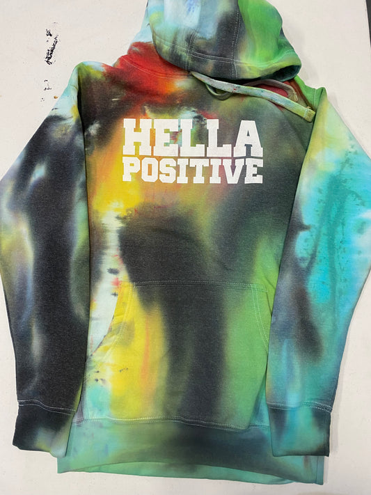 Hella Positive Tie Dye Hoodie - Small