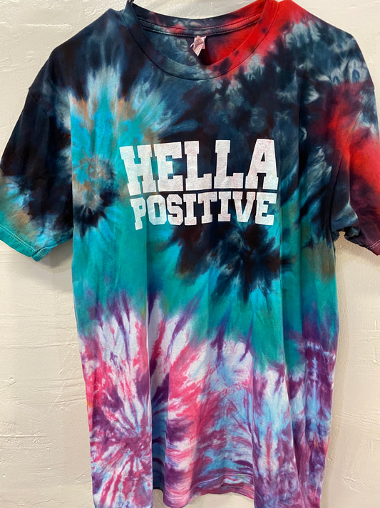 Hella Positive Tie Dye T-Shirt - Large