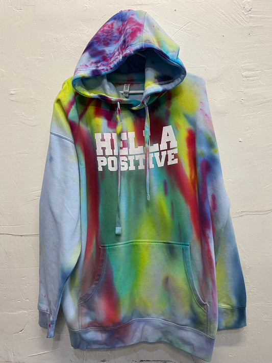 Hella Positive Tie Dye Hoodie -2XL
