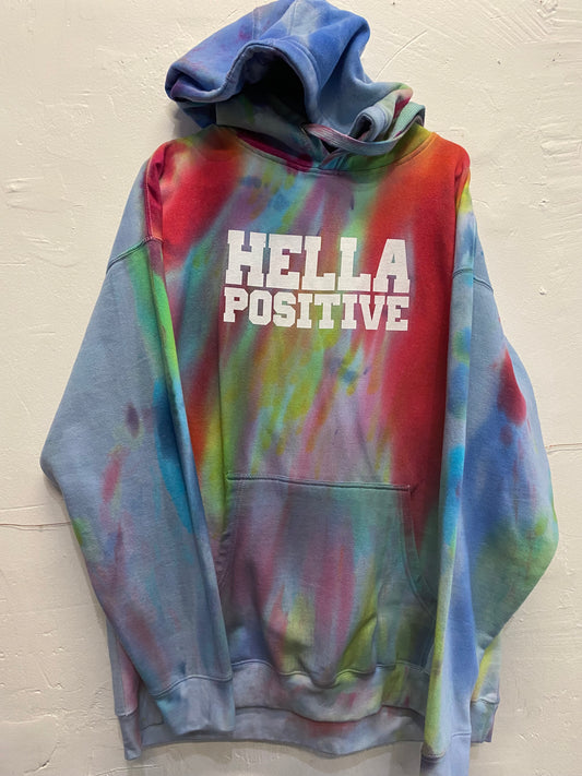 Hella Positive Tie Dye Hoodie - 2XL