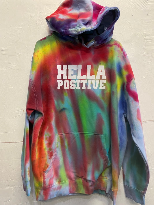 Hella Positive Tie Dye Hoodie - XL