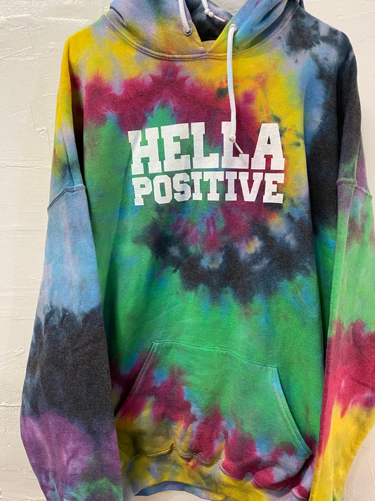 Hella Positive Tie Dye Hoodie - 3XL