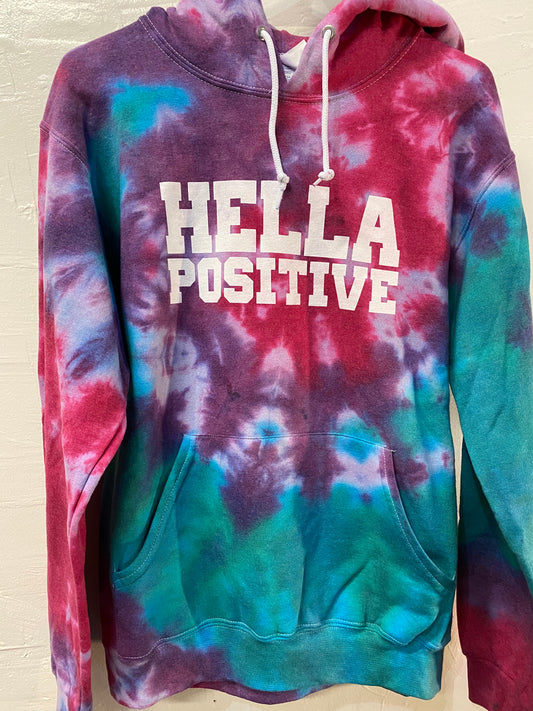 Hella Positive Tie Dye Hoodie - Small