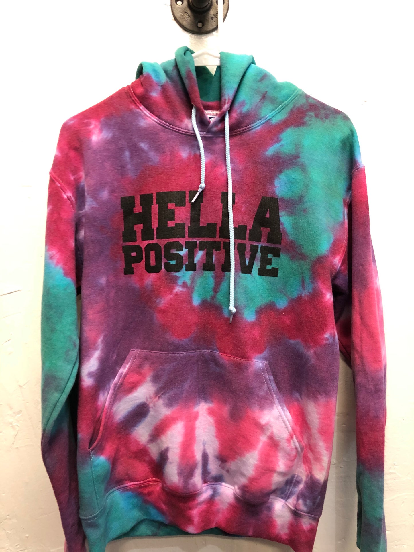 Tie Dye Hella Positive Hoodie - Small (1)