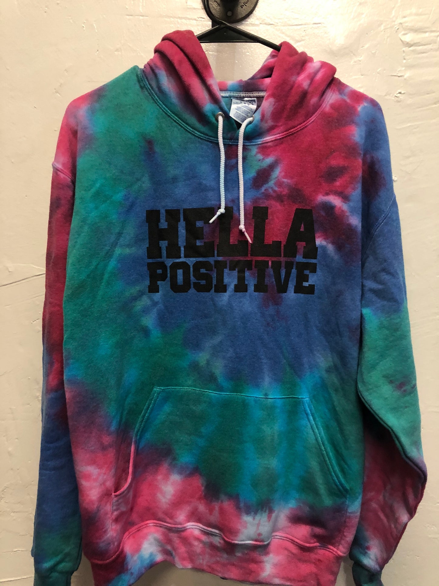 Tie Dye Hella Positive Hoodie - Medium (4)