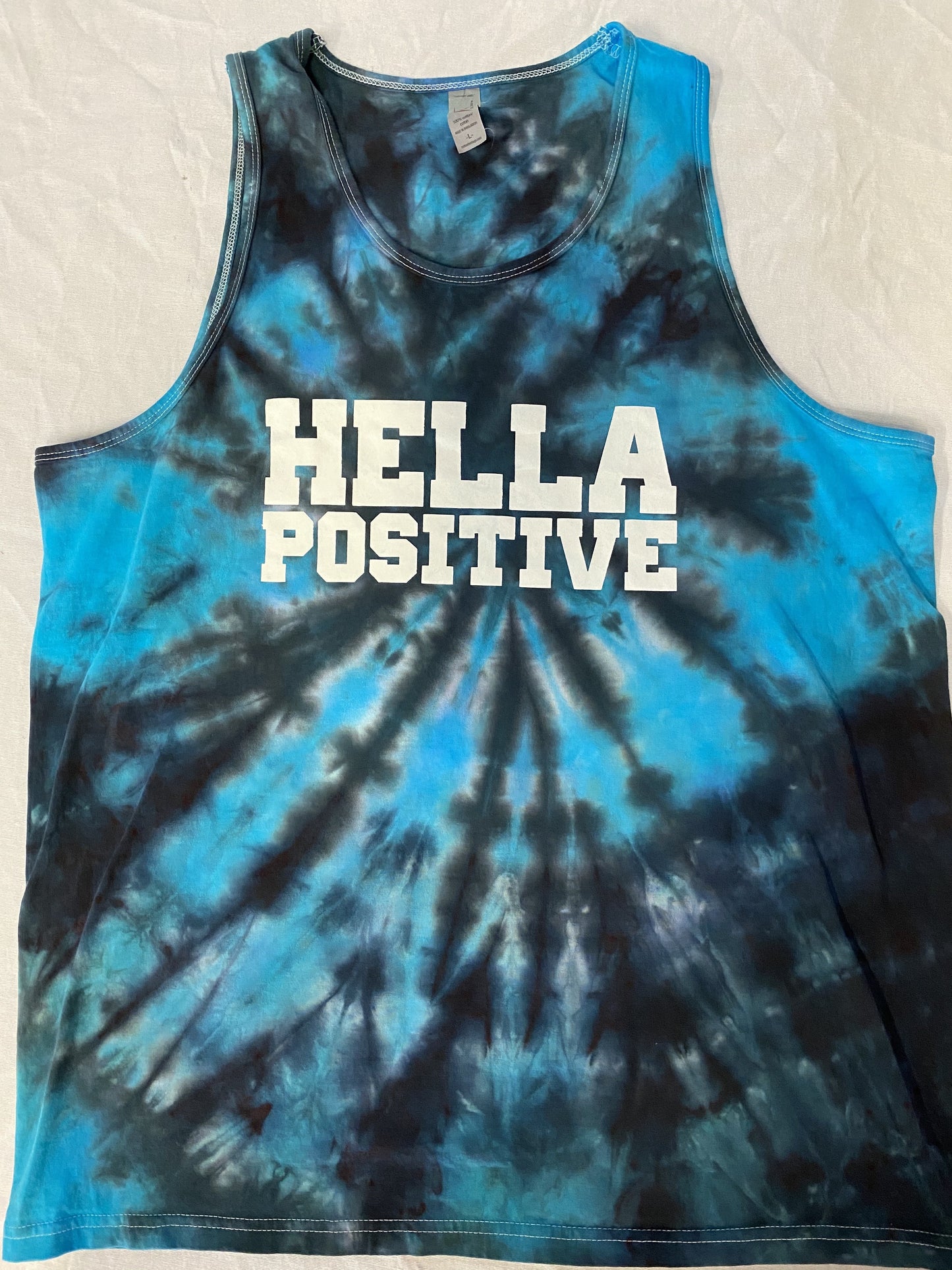 Hella Positive Tie Dye Tank Top - Large