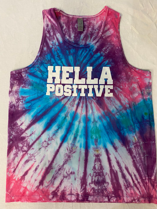 Hella Positive Tie Dye Tank Top - Large