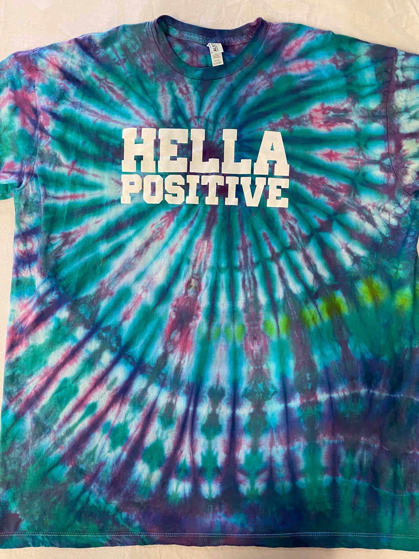 Hella Positive Tie Dye T-Shirt - 2XL