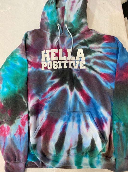 Hella Positive Tie Dye Hoodie - 2XL